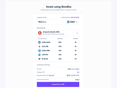 Bondle dApp blockchain bondle crypto design index fund ui web3