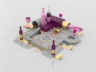 City CórdobaDrinks 3d argentina art art direction bottle branding cinema4d city digital art glass photoshop robot wine