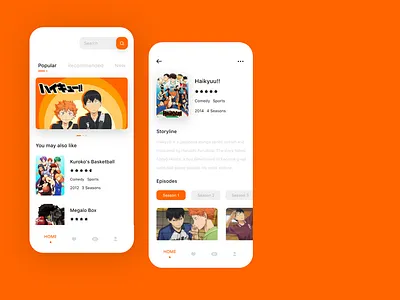 An AnimeTV App Design app art design flat graphic design minimal typography ui ux vector