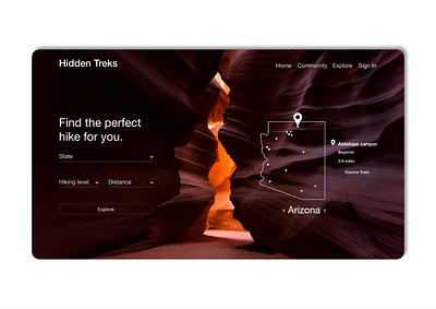 Hidden Treks design hero section landing page landing page design ui uidesign uiux ux visual design visualdesign webapp