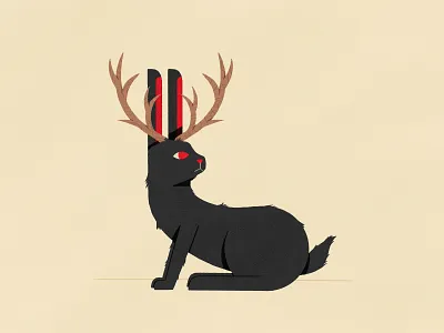 Jackalope cryptid digital illustration digital painting illustration illustrator jackalope monster myth mythical mythical creature procreate true grit texture supply