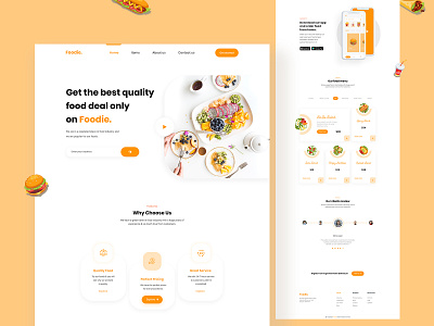 FOODIE - A food web concept. color food web landing page orange restaurant template ui ux web website