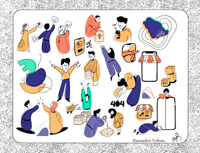 Project illustrations collage 2d character characterdesign digital2d flat illustration flatdesign illustration procreate art ux vector graphics vectorart web illustrations work