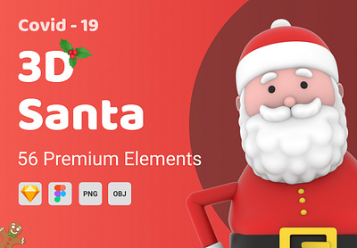 3D Santa Library | Covid19 3d app app design christmas design illustration library mobile santaclaus sketch ui