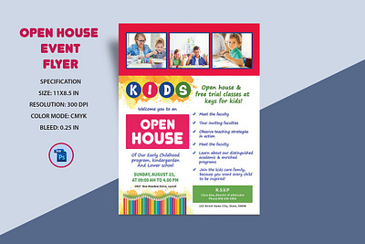 School Open House Flyer Templates admission admission flyer kids school open house open house event open school photoshop template school open house school open house flyer school promotion