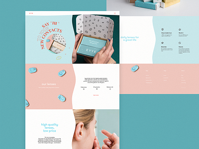 Contact Lenses Website Home Page contact lenses design design studio ecommerce eyesight graphic design health home page interaction interface marketing ui user experience ux web web design web layout web marketing web page website design