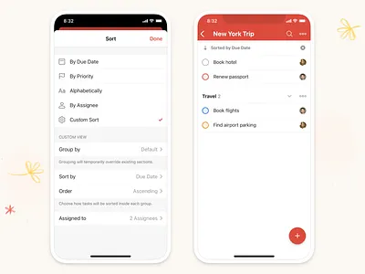 Todoist Sorting Options app design ios mobile productivity sorting todo todoist ui