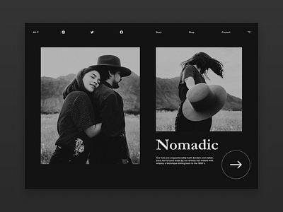 Nomadic design landingpage landingpagedesign minimal type typography ui ux web website