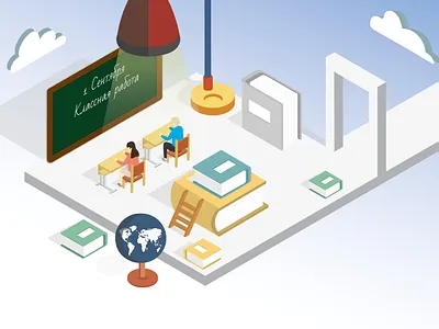 Isometric classroom adobe illustrator illustration isometric illustration isometry