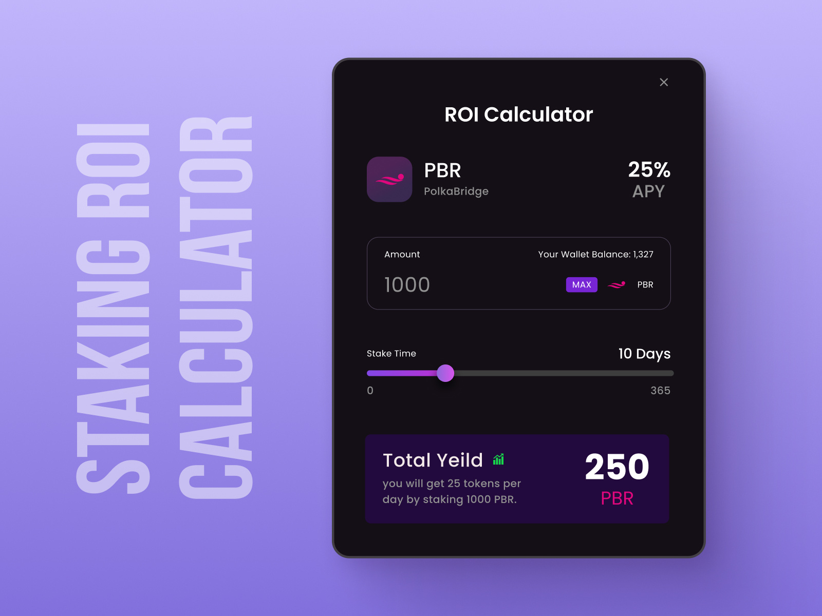 Staking ROI Calculator by Rashid Khan on Dribbble