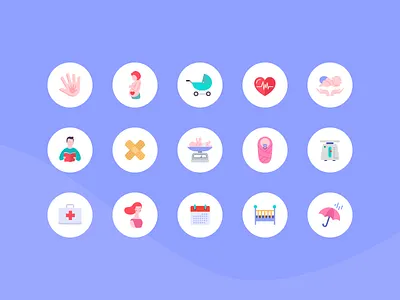 Premature baby website - Maternity icons baby child design system health icon set iconography icons icons pack maternity parenthood ui uikit