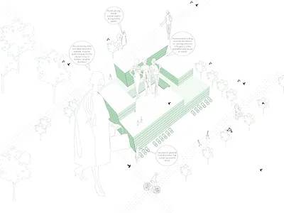 Micro-stories from the BLOCK 1.0 architecture design illustration lineart minimalistic storytelling