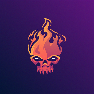 fire skull logo design art brand branding character designs esport esportlogo esports fire games icon ilustrator logo mascot masculine skull sports