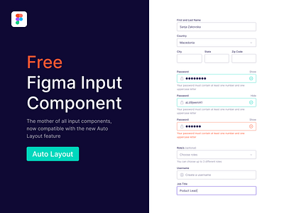 Free Figma Input Component auto layout component design system figma figma freebie figmadesign form free freebie freebies input input field template ui kit