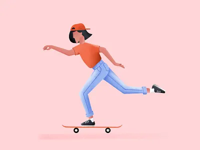 Skate illustration illustration pose skate skateboard