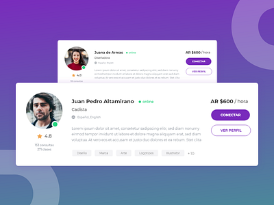 UI Design · Expert card card cards ui design expert profile ui web