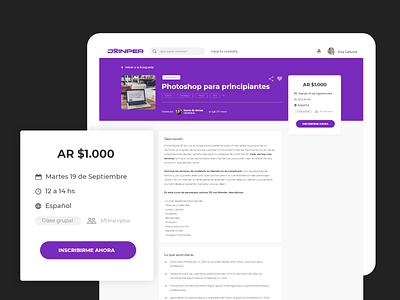 UI Design · Course page course course app payment ui web