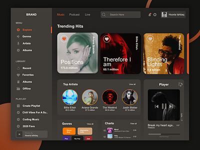 Music Website Design app concept dashboard design designer illustration illustrator invision layout music music app typography ui uidesign uiux ux web web design webdesign website