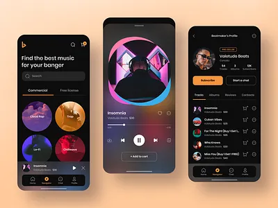 bustle beats app application artist beatmaker beats clean minimal mobile mobile interface mobile version music music app music player app play playlist profile simple song ui ux ux ui