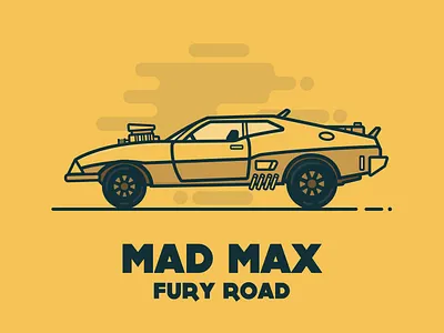 Mad Max Fury Road design flat illustration minimal vector