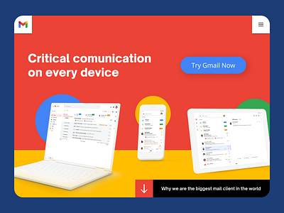 Gmail Landingpage - Redesign branding design graphic design landing page design landingpage ui ux web webdesign website