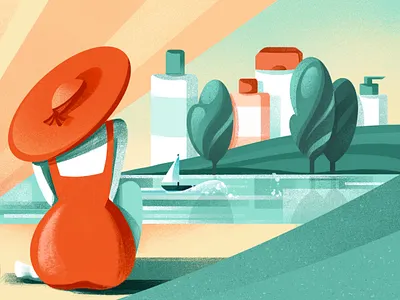 Skin Cancer Prevention - JOP illustration prevention protection sail ho studio sho studio skin summer sun sunscreen woman