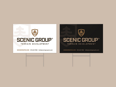 Scenic Group® Terrain Development | Lawn signage branding construction company construction design construction logo contractor design contractor lawn sign contractor sign landscaping landscaping company landscaping design landscaping sign lawn signs logo design logotype print design yard signs