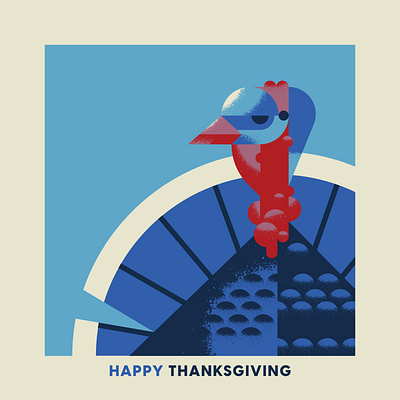 Happy Thanksgiving Y'all animal bird blue character design fowl gobbler illustration texture thanksgiving thanksgiving day turkey turkey day vector