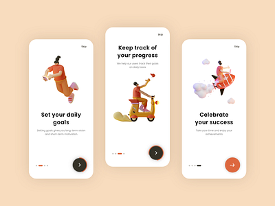 Onboarding app colorful design ios design ui design uxdesign