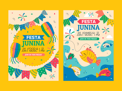 Festa Junina drawing festa ill illustration illustrator junina night party poster vector