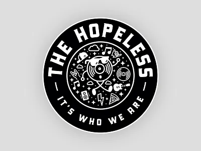 The Hopeless Slipmat Badge badge badge design badge logo badgedesign brand design brand identity branding creative creative logo creativity logo logodesign masot design music music creativity music industry record record mascot typogaphy vinyl