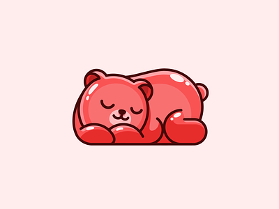 Snoozy Gummy adorable animal candy character cute eat food funny geometric gummy bear healthy illustrative lazy logo mascot playful relaxing sleep snooze sweet