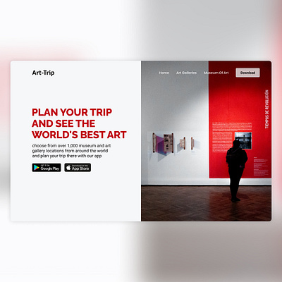 Trip Museum & Art Gallery app design figma indonesia landing page ui webdesign