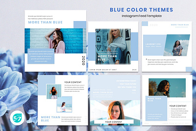Instagram Feed - Blue Themes branding design fashion graphicdesign instagram instagram post instagram template powerpoint powerpoint design presentation