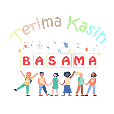 Terima Kasih Basama - Flat Illustration Design 2d design design art flat flat design flat illustration illustration simple illustration tshirt design vector