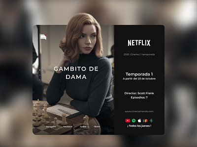 Gambito de Dama ♟️ ajedrez chess design gambito de dama miniserie netflix queen queens gambit ui weekly warm up