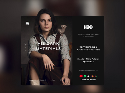 His Dark Materials daily ui design dæmon hbo his dark materials lyra practice ui weekly warm up