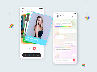 Mobile App Design - Dating App app chat chating couple date dating family fashion lgbt lgbtq love marriage message mobile online pride pride month ui ux wedding