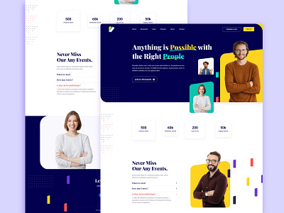 Movement- Landing Page 2020 trend clean ui colorful landing page layout exploration layout variation trending ui ux