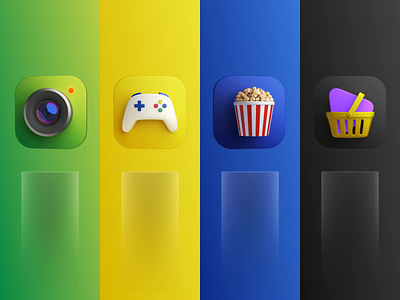 App market 3d icons 3d app design application branding c4d camera colors game illustration market marketing marketplace motion popcorn smarthome tv ui ux