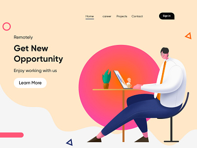 Job Portal Landing Page-UX/UI Design design homepage illustrattion interface landingpage ui uidesign web webdesign webdesigns website