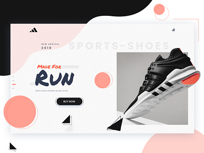 Adidas - Shoes art button clean color design drawing ecommerce exploration gradient hero illustration logo minimal minimalism shoes simple store ui vector website