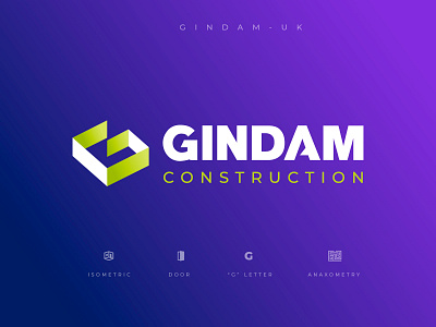 GINDAM bienesraices brand design brand identity branding concept design construccion construction construction logo constructor consulting design door geometric geometric art geometrical geometry isometric letter letters vector