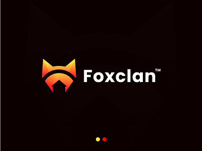 Foxclan Logomark 2020 trend abstract logo apps icon brand identity business logo clan creative logo fox foxlogo gradient logo house illustrator logomark logotype modern logo moderncolor pictorial mark red and yellow simple and clean symbol