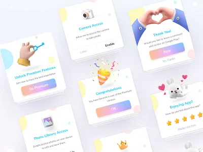 Dialogs, Pop Ups Fotis 3d access app cartoon design dialog popup premium rate ui ux
