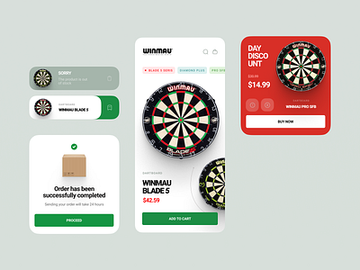 Winmau - store concept app design flat graphic design minimal type typography ui ux vector