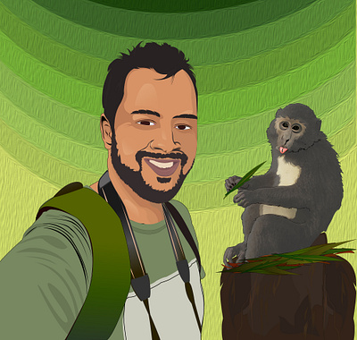 Digital Vector Portrait Illustration adobe illustrator adobe photoshop artwork design digital illustration digitalart digitalartist greenery illustration nature nature illustration primate vector vector illustration wildlife