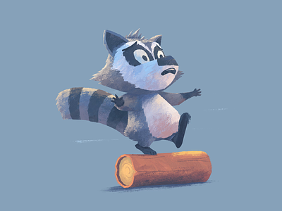 Log Roll after effects animation character childrens illustration design funny illustration lighting mograph raccoon storybook style