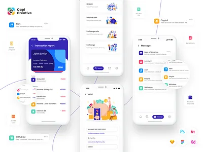 Finance Mobile App UI Design app design bank bank app banking finance finance app finances financial financial app ios kit mobile mobile app mobile design ui ui ux ui design ui kit ux ui ux design