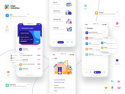 Finance Mobile App UI KIT app design bank bank app banking finance finance app finances financial financial app ios kit mobile mobile app mobile design ui ui ux ui design ui kit ux ui ux design